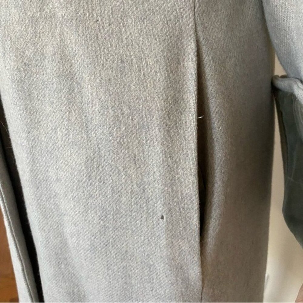 Vintage 1960s Wool Military Coat Gray Velvet Collar Frock Peacoat Women’s S 4 - Picture 6 of 14